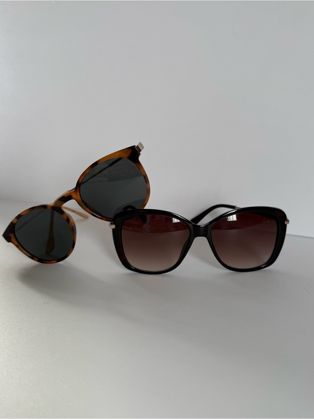Pair of LOFT Womens Sunglasses - Black and Tortoiseshell Frames